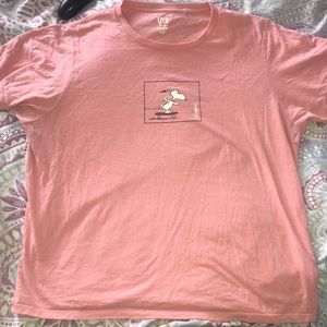 light pink “Peanuts” Uniqlo short sleeve top